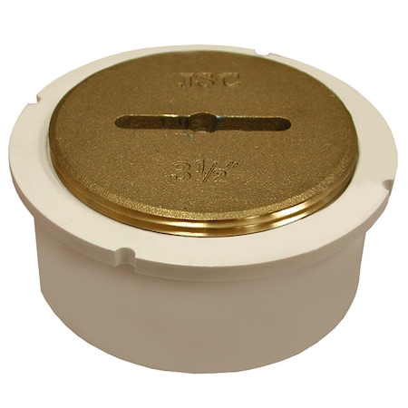 Jones Stephens 4in. PVC Hub Fit Cleanout with 3-1/2in. Countersunk Brass Plug C61009